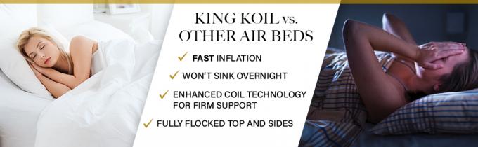 la cama inflable aumentada lujo del colchón neumático del tamaño de la reina del koil del rey con construido en bomba explota el colchón de aire de la cama